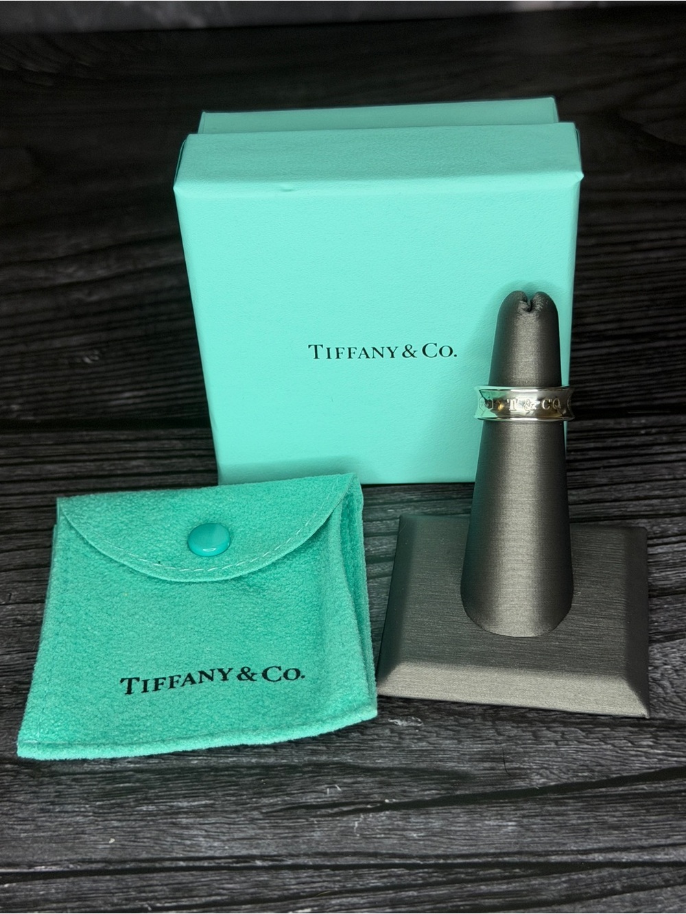 Tiffany & Co. Sterling Silver Ring | Engraved Band Ring | Size 4.5 | Minimalist